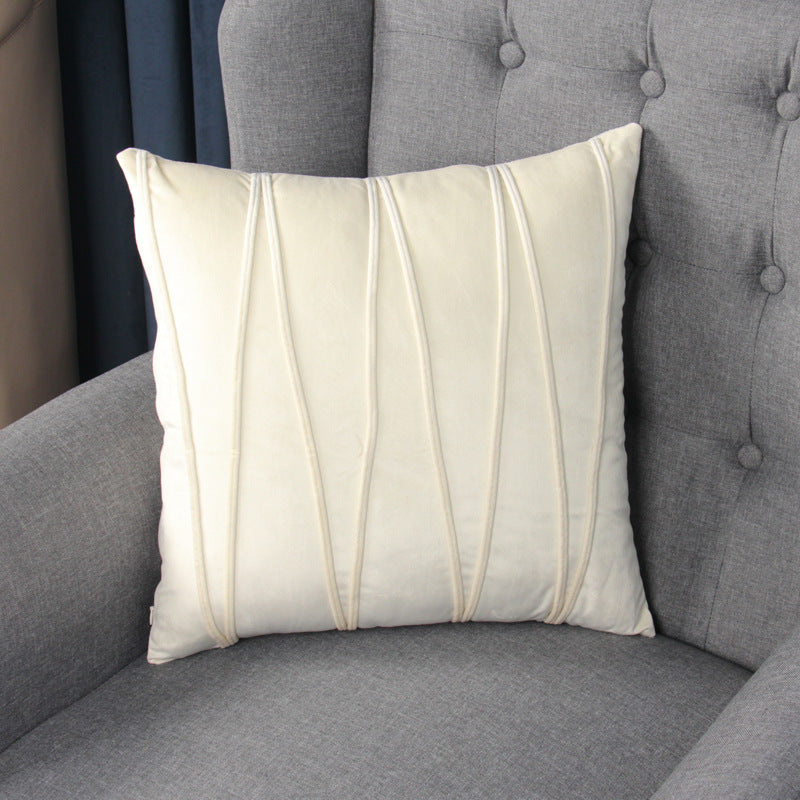 HKM-341971 Modern Plush Solid Color Cushion Cover for Sofa, Office, and Bed - 45x45cm