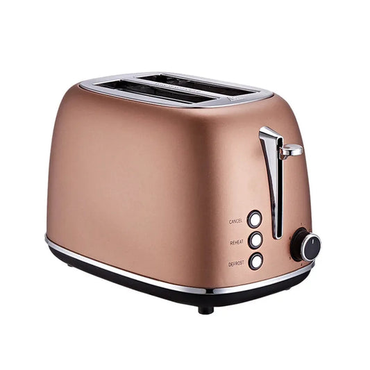 HKM-342035 2-Slice Stainless Steel Electric Bread Toaster with Reheat Function