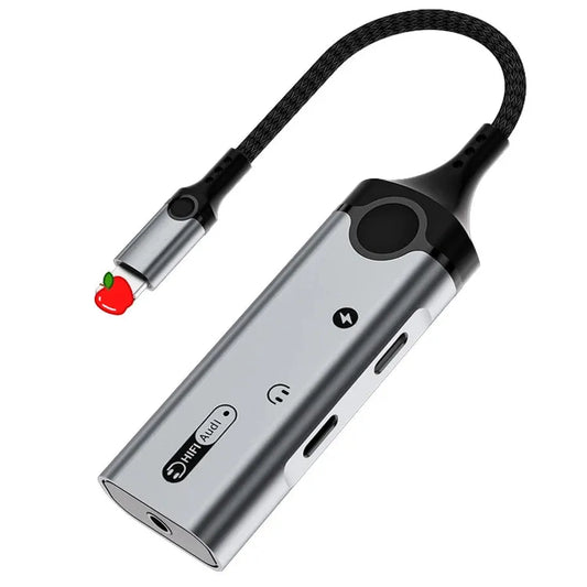 HKM-342035 8-Pin to 3.5mm Earphone Jack Adapter with Charging and Microphone for iPhone