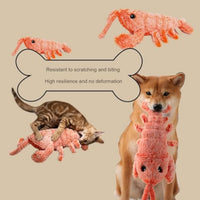 HKM-3421885 Cat and Small Dog Flopping Lobster Toy - Chewable, Catnip-Infused Kicker, USB-Rechargeable, and Washable
