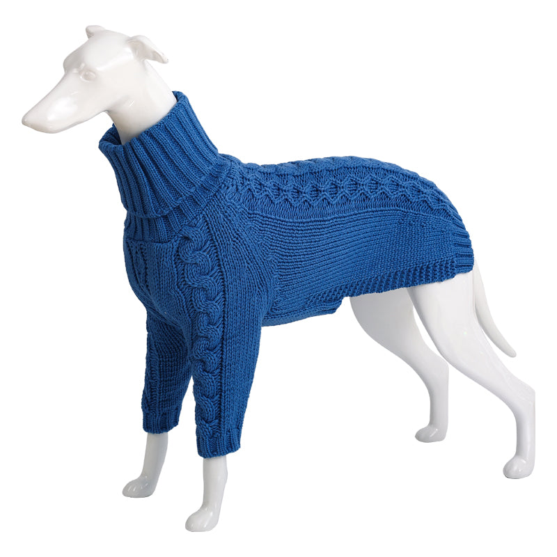 HKM-3422397 Cozy Winter High Collar Dog Sweater in Solid Colors