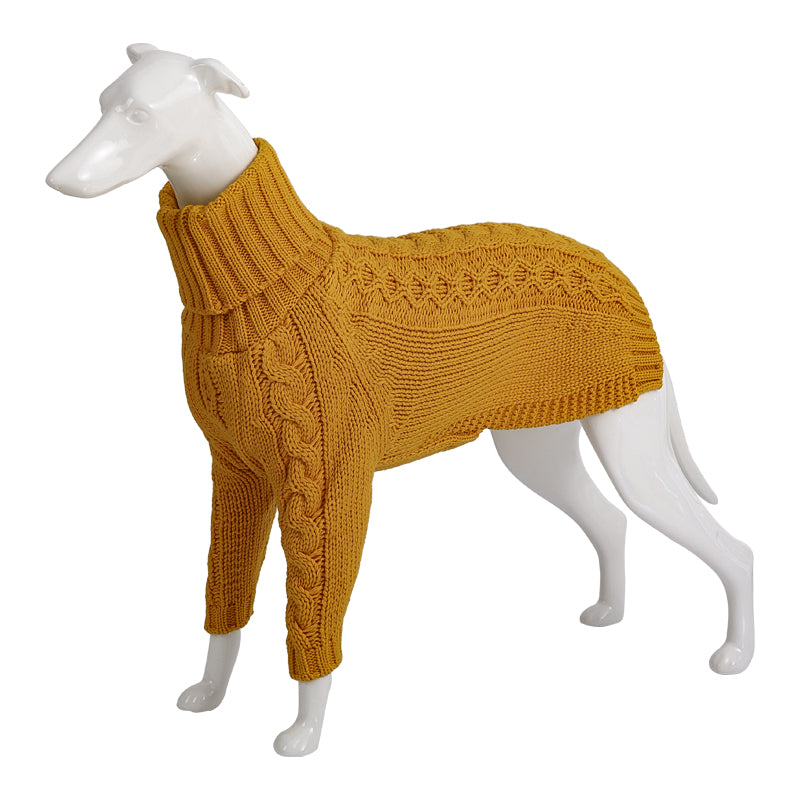 HKM-3422397 Cozy Winter High Collar Dog Sweater in Solid Colors