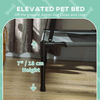 HKM-3423037 Elevated Dog Bed with Removable Canopy Shade, Portable Outdoor Cot for Pets, Gray, 36 Inch, Supports 66 lbs