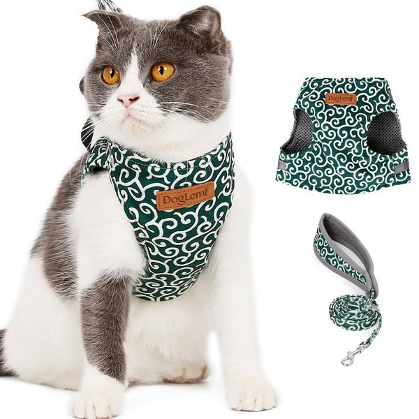 HKM-3423677 Japanese Style Cat Vest Harness with Adjustable Traction Rope & Durable Materials