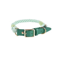 HKM-3424189 Cotton Rope and Leather Dog Leash and Collar Set for Medium to Large Dogs, Multiple Colors Available