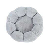 HKM-3424445 Plush Round Flower-Shaped Doghouse in Light Pink, Light Green, and Gray - Soft Cloth Pet Nest