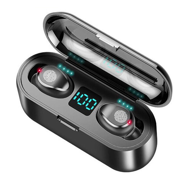 HKM-342483 Dual Wireless Bluetooth Headset with Stereo Sound, Call Function, Voice Control, and Multi-Point Connection