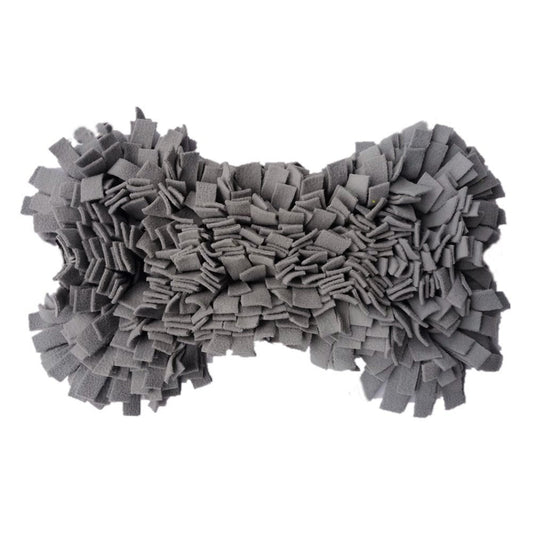 HKM-3425213 Durable Flannel Dog Training Mat with Yellow and Gray Bone Patterns