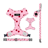 HKM-3425853 Pink Dog Leash Set with Chest Strap, Collar, Bowknot, and Accessories