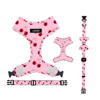 HKM-3425853 Pink Dog Leash Set with Chest Strap, Collar, Bowknot, and Accessories
