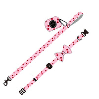 HKM-3425853 Pink Dog Leash Set with Chest Strap, Collar, Bowknot, and Accessories