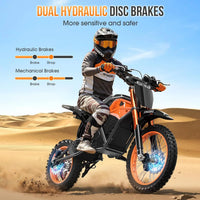 HKM-342611 1500W Mid Drive Electric Hybrid Bike with Full Suspension and Hydraulic Disc Brakes, 60 km Range, and 50 km/h Speed