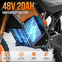HKM-342611 1500W Mid Drive Electric Hybrid Bike with Full Suspension and Hydraulic Disc Brakes, 60 km Range, and 50 km/h Speed