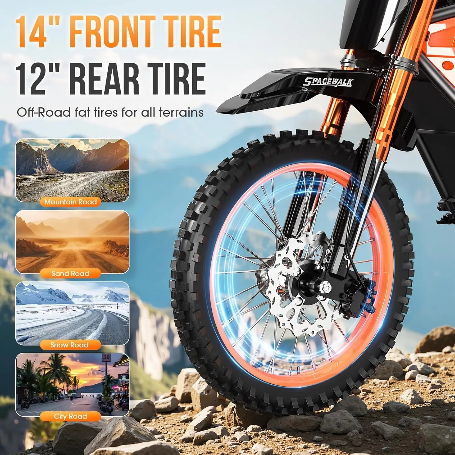 HKM-342611 1500W Mid Drive Electric Hybrid Bike with Full Suspension and Hydraulic Disc Brakes, 60 km Range, and 50 km/h Speed