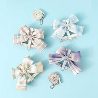 HKM-3426365 Cat Hand Holding Rope - Bow I-shaped, Various Color Options, Size S-M, Durable Cloth Material