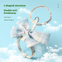 HKM-3426365 Cat Hand Holding Rope - Bow I-shaped, Various Color Options, Size S-M, Durable Cloth Material