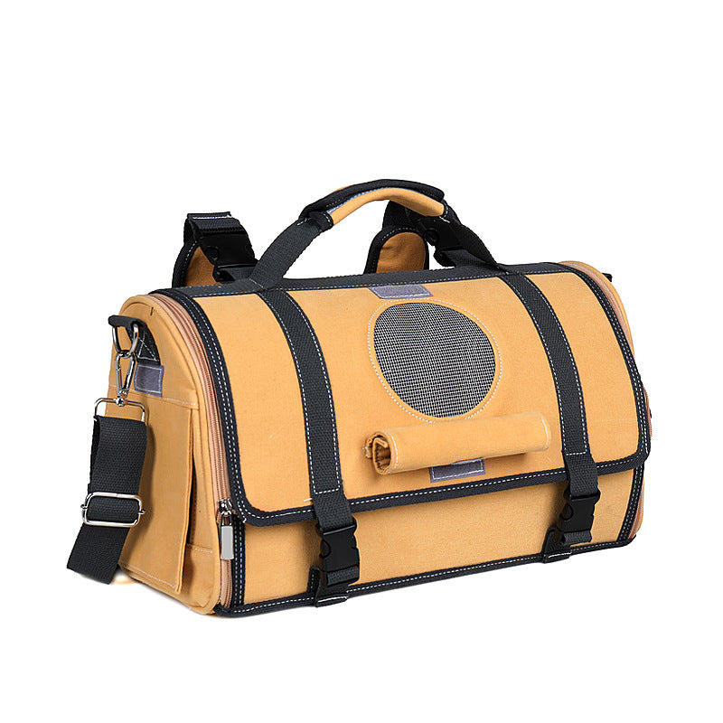 HKM-3426621 Portable Breathable Pet Backpack in Canvas for Cats and Small Dogs - Available in Small and Large Sizes