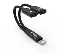 HKM-342675 Dual Lightning and 3.5mm Headphone Adapter Splitter for iPhone – 1m Length, Multiple Color Options