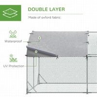 HKM-3428029 Extra-Large Chicken Coop with Waterproof Roof and UV Protection - Secure Run for Poultry and Small Animals