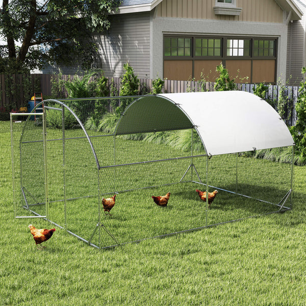 HKM-3428029 Extra-Large Chicken Coop with Waterproof Roof and UV Protection - Secure Run for Poultry and Small Animals