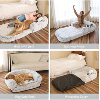 HKM-3428797 Removable and Washable Human Pet Sofa Doghouse Bed in Light and Dark Gray, 6XL Size
