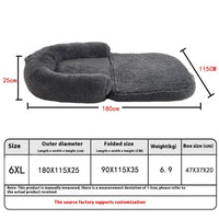 HKM-3428797 Removable and Washable Human Pet Sofa Doghouse Bed in Light and Dark Gray, 6XL Size