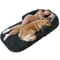 HKM-3428797 Removable and Washable Human Pet Sofa Doghouse Bed in Light and Dark Gray, 6XL Size