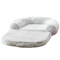 HKM-3428797 Removable and Washable Human Pet Sofa Doghouse Bed in Light and Dark Gray, 6XL Size