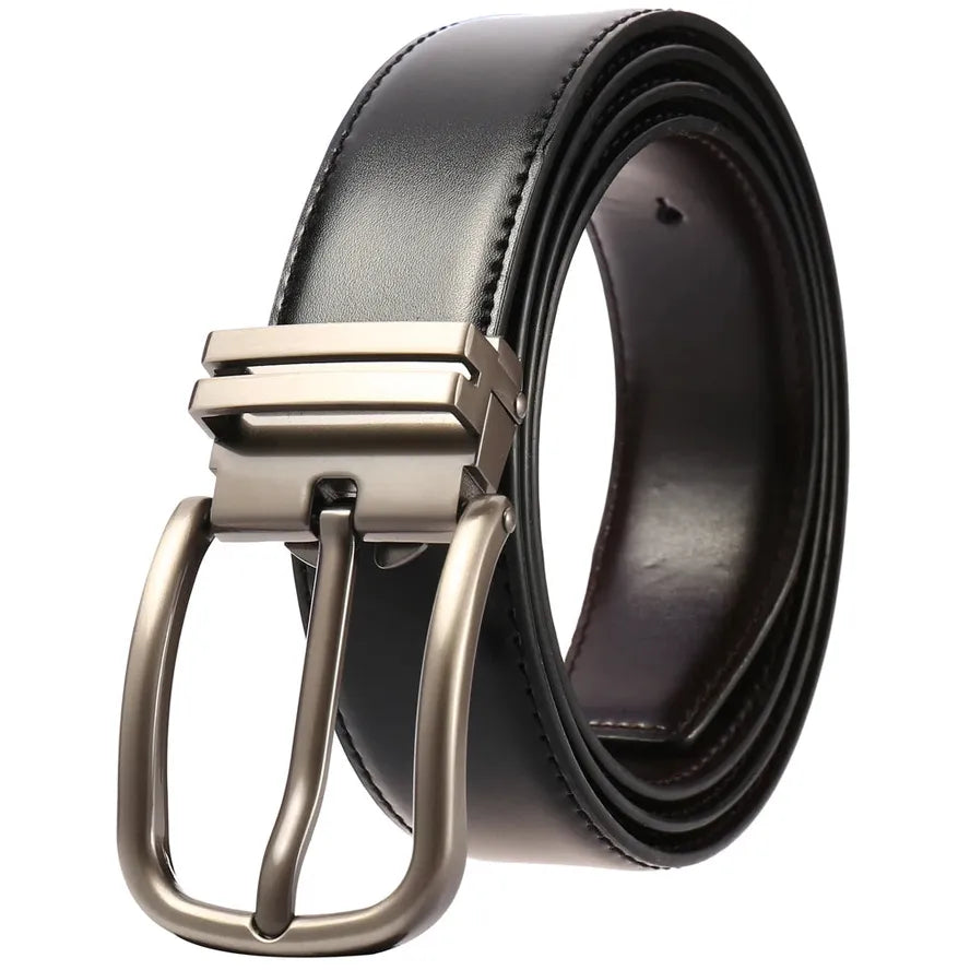 HKM-342995 Men's Double-Sided Pin Buckle Genuine Leather Belt - Model LY35-21623-1