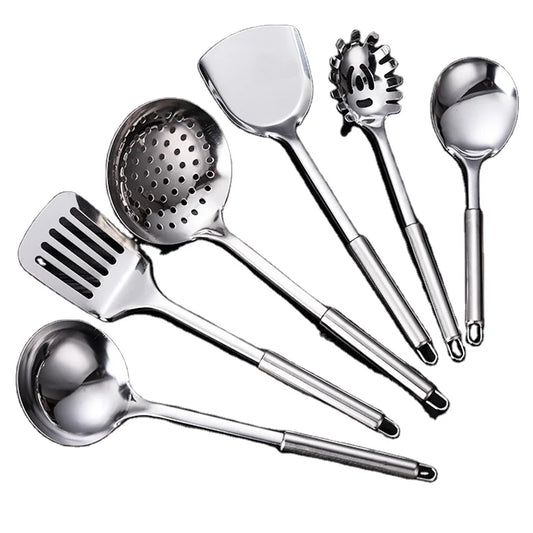 HKM-342995 Stainless Steel 10-Piece Cooking Utensil Set with Ladle, Spoon, and Fork