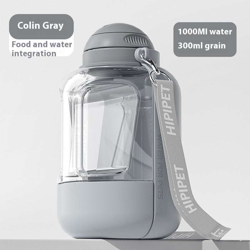 HKM-3430333 Portable 2-in-1 Dog and Cat Water Dispenser with Food Bowl ¨C Large Capacity Hydration and Feeding Solution