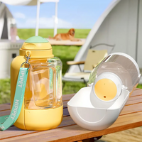 HKM-3430333 Portable 2-in-1 Dog and Cat Water Dispenser with Food Bowl ¨C Large Capacity Hydration and Feeding Solution