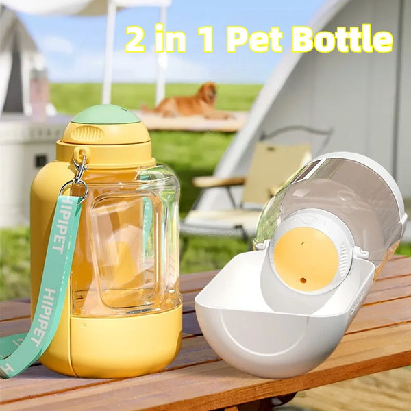 HKM-3430333 Portable 2-in-1 Dog and Cat Water Dispenser with Food Bowl ¨C Large Capacity Hydration and Feeding Solution