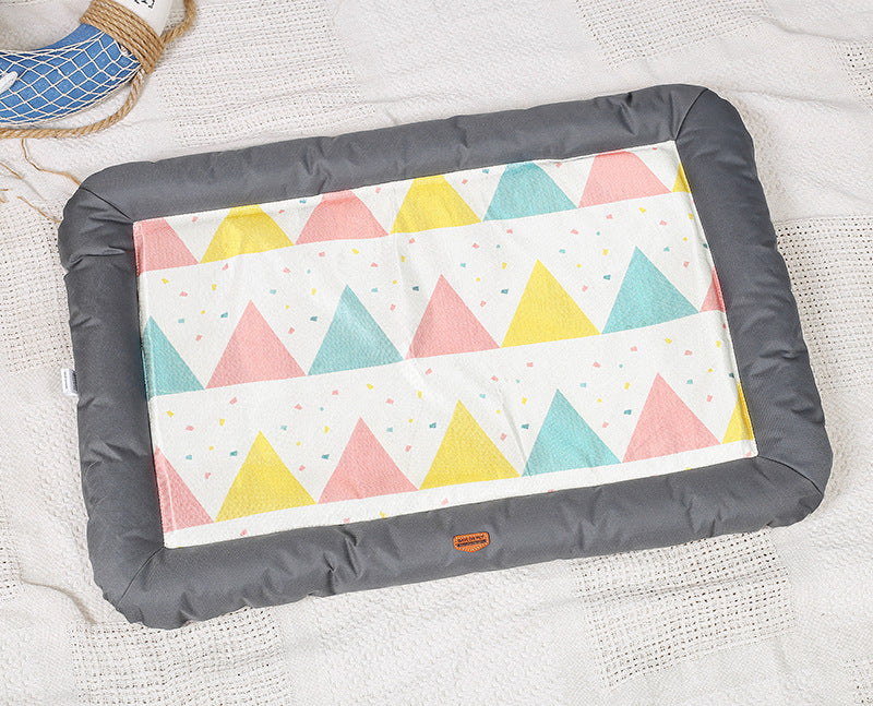 HKM-343059 Pet Mat for Cats and Dogs - Soft Cloth Litter Pad in Gray, Pink, and Blue