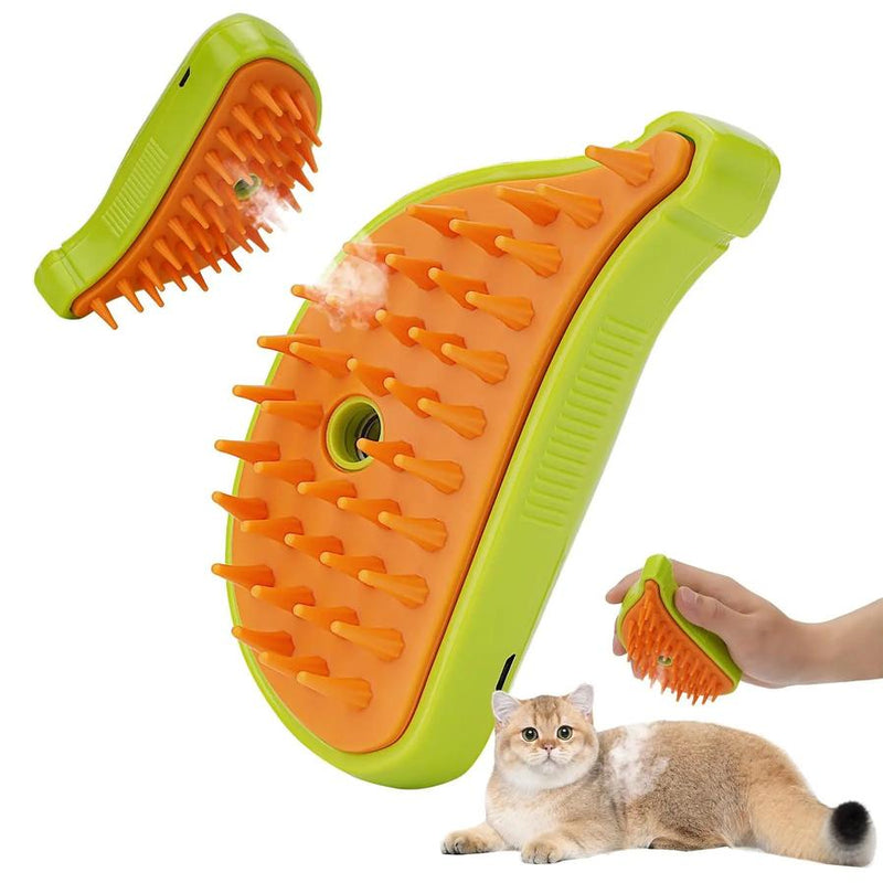 HKM-343187 Pet Steam Brush for Cats and Dogs - 3 in 1 Grooming, Steam Cleaning, and Massage Tool