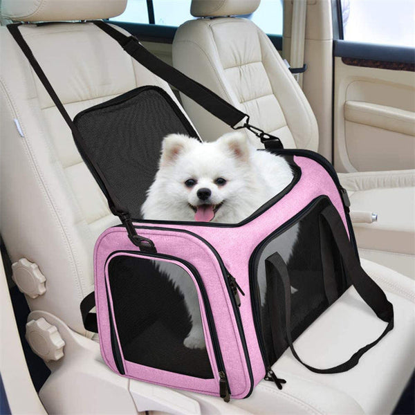 HKM-3432381 Portable Foldable Cat Carrier Bag in Solid Colors - Medium Hard Oxford Cloth - Available in Multiple Sizes