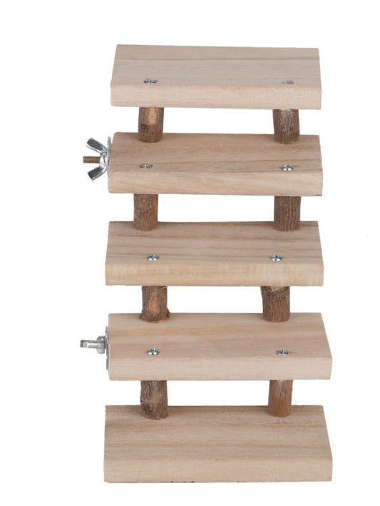 HKM-3433405 Wooden Log Stairs Pet Toy - 10cm Wide for Playful Pets
