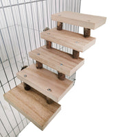 HKM-3433405 Wooden Log Stairs Pet Toy - 10cm Wide for Playful Pets