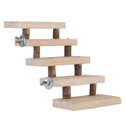 HKM-3433405 Wooden Log Stairs Pet Toy - 10cm Wide for Playful Pets