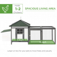 HKM-3433789 77" Wooden Chicken Coop with Nesting Box and Removable Tray for Backyard Flock Care
