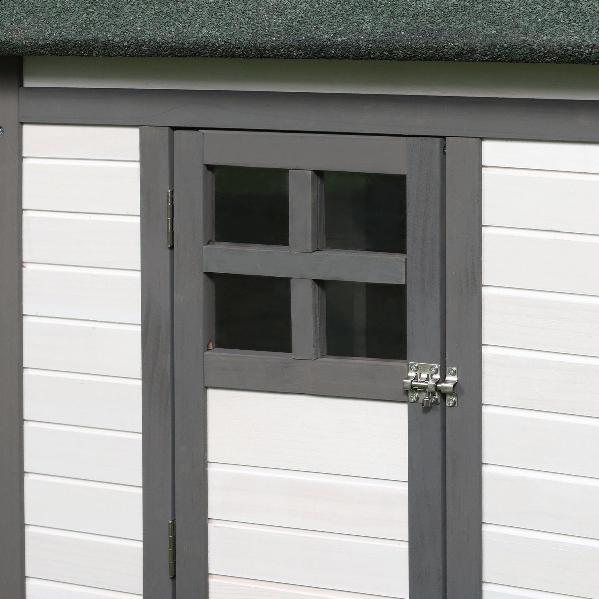 HKM-3433789 77" Wooden Chicken Coop with Nesting Box and Removable Tray for Backyard Flock Care