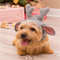 HKM-3434941 Cute Braid Pet Hat for All Seasons with Bow Design in Yellow, Brown, or Gray Options