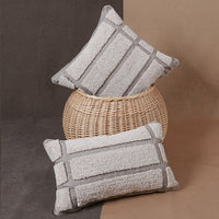 HKM-343507 Geometric Circle Tufted Pillow Cover in Cotton-Linen Blend, 45x45cm