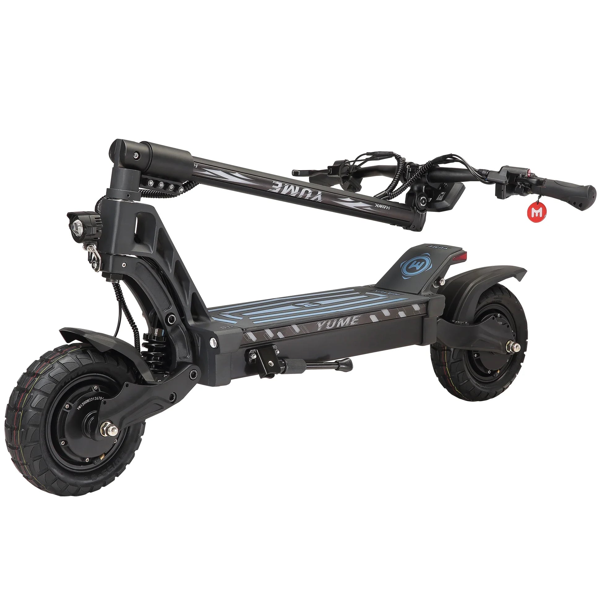 HKM-343635 Folding Electric Scooter with 10-Inch Tires, 71 km Range, 250W Motor, Hydraulic Brakes, Full Suspension
