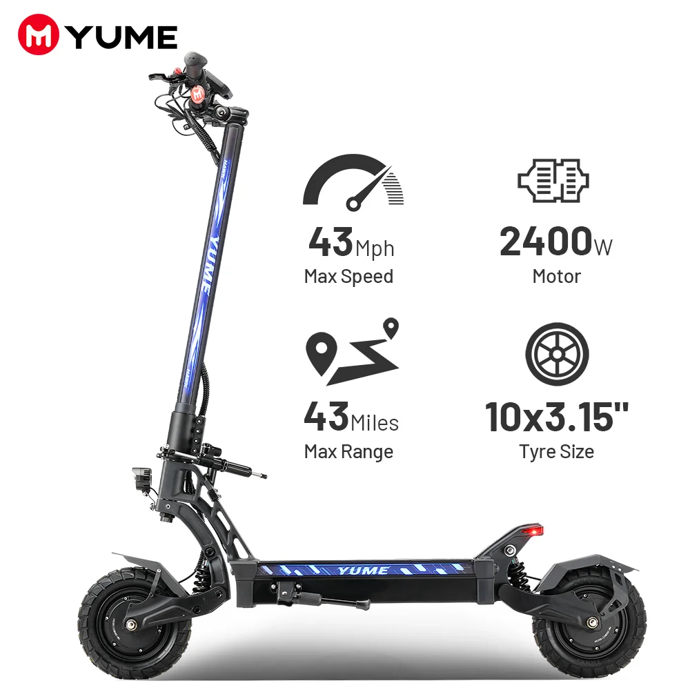 HKM-343635 Folding Electric Scooter with 10-Inch Tires, 71 km Range, 250W Motor, Hydraulic Brakes, Full Suspension