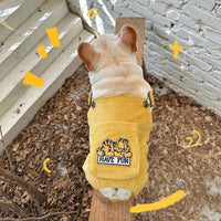 HKM-3436477 Corduroy Jumpsuit with Adjustable Three-Dimensional Pocket for Dogs and Cats