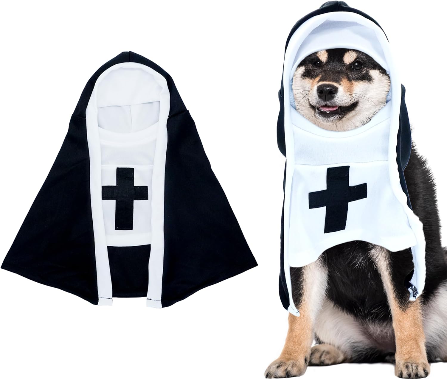 HKM-3437373 Nun Dog Costume for Small to Medium Dogs - Halloween Cloak Outfit for Pets