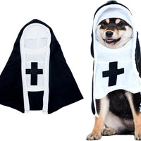 HKM-3437373 Nun Dog Costume for Small to Medium Dogs - Halloween Cloak Outfit for Pets