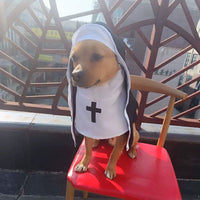 HKM-3437373 Nun Dog Costume for Small to Medium Dogs - Halloween Cloak Outfit for Pets