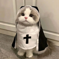 HKM-3437373 Nun Dog Costume for Small to Medium Dogs - Halloween Cloak Outfit for Pets